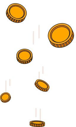 Floating coins decoration